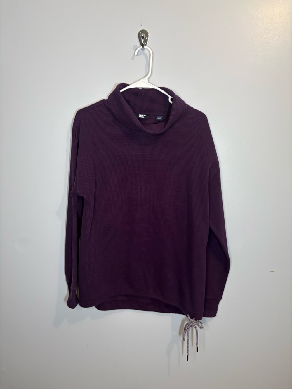 Lands’ End Women’s Medium 10 12 Deep Purple Turtleneck Funnel Neck Sweater Fall